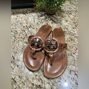 Tory Burch Metal Miller Tan/Brown Gold Sandal 9.5M